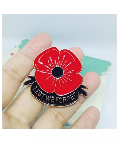 Veterans Day Remembrance Day Memorial Day Gift Poppy Brooch Pins Lest We Forget Flower Badge Broach Lest We Forget C $7.07 Br...