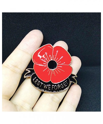 Veterans Day Remembrance Day Memorial Day Gift Poppy Brooch Pins Lest We Forget Flower Badge Broach Lest We Forget C $7.07 Br...