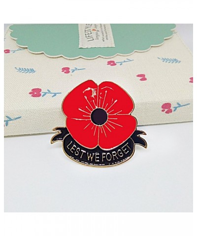 Veterans Day Remembrance Day Memorial Day Gift Poppy Brooch Pins Lest We Forget Flower Badge Broach Lest We Forget C $7.07 Br...